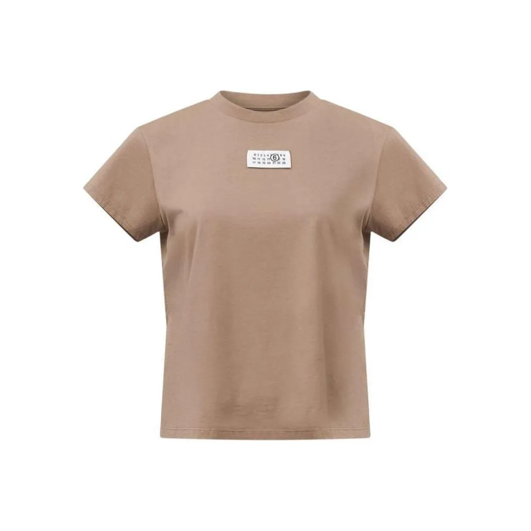 MM6 Maison Margiela совместный бренд SS25 T-рубашка унисекс светлый коричневый
