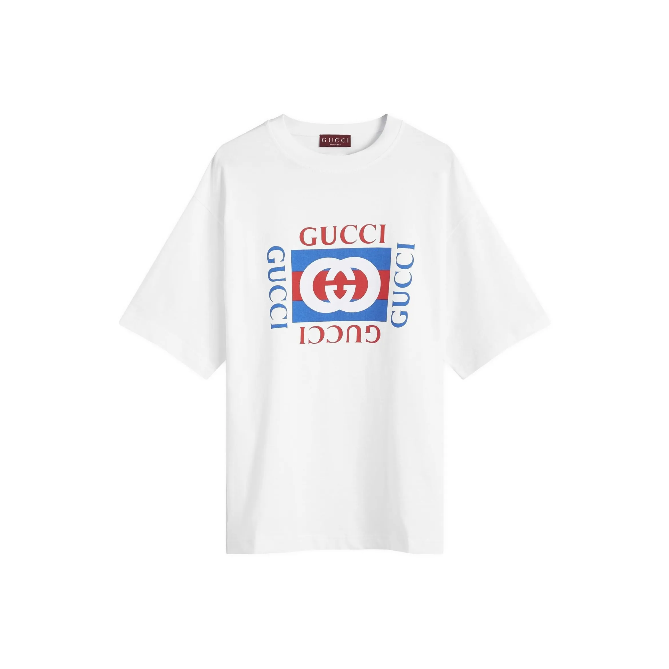 GUCCI Men's Interlocking G-print Cotton T-shirt White