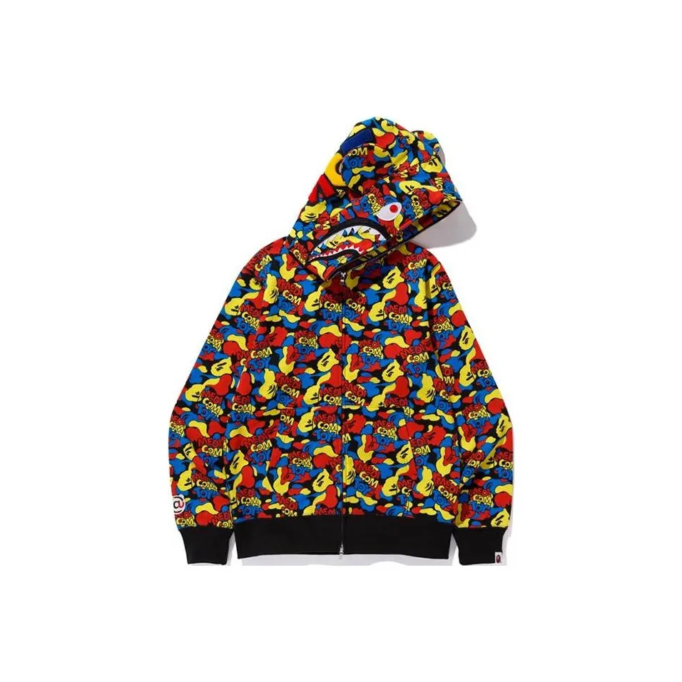 Bape X Medicom Toy Camo Bear Shark Full Zip Hoodie