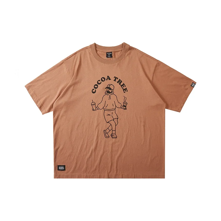WAYNEXZAVIER T Shirts Men's Light Coffee