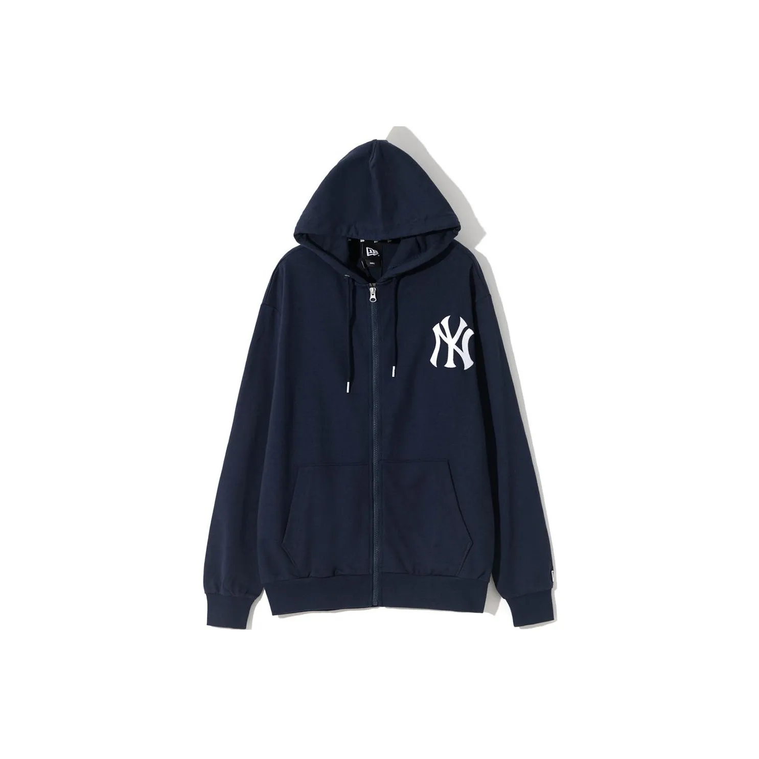 New Era Men's Logo Print Hooded Zip-Up Sweatshirt Navy Blue