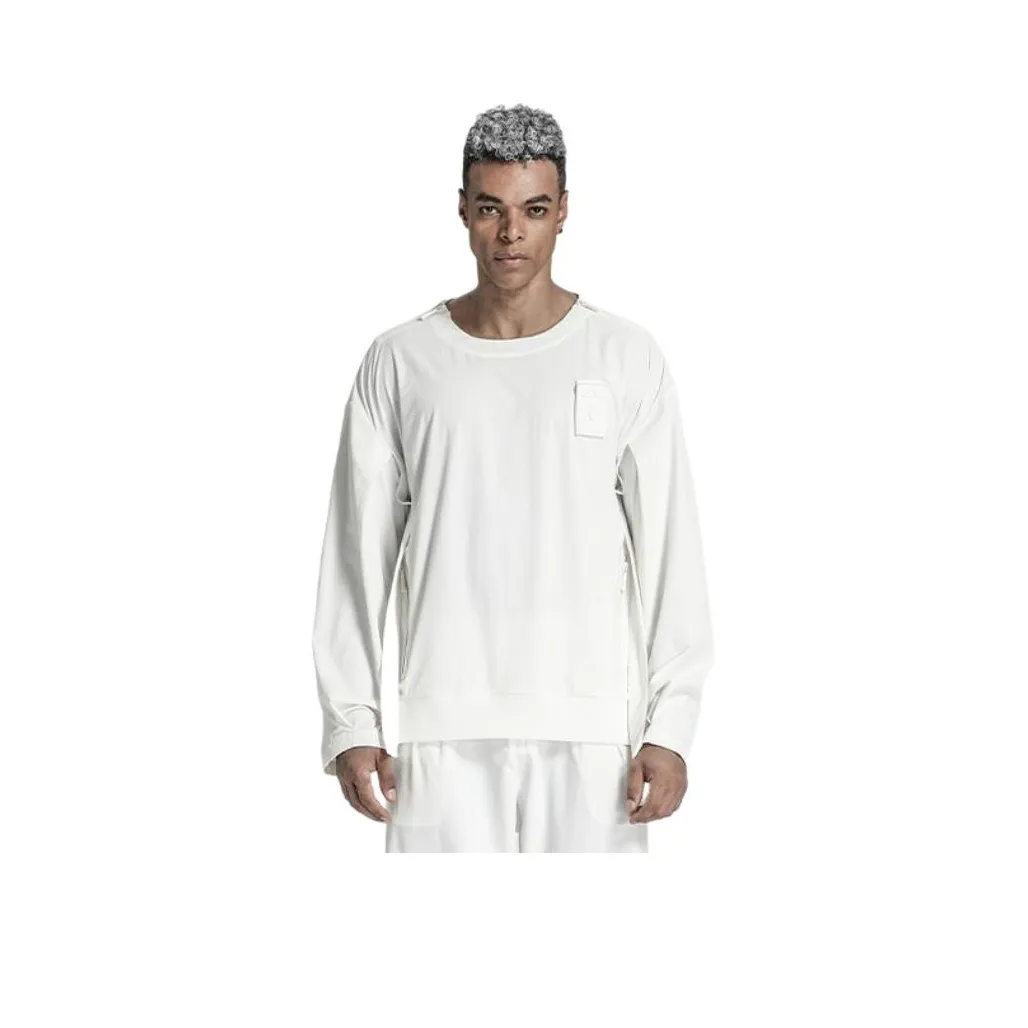 NORVINCY Однотонный Универсальный Без Капюшона Повседневный Свитшот Унисекс