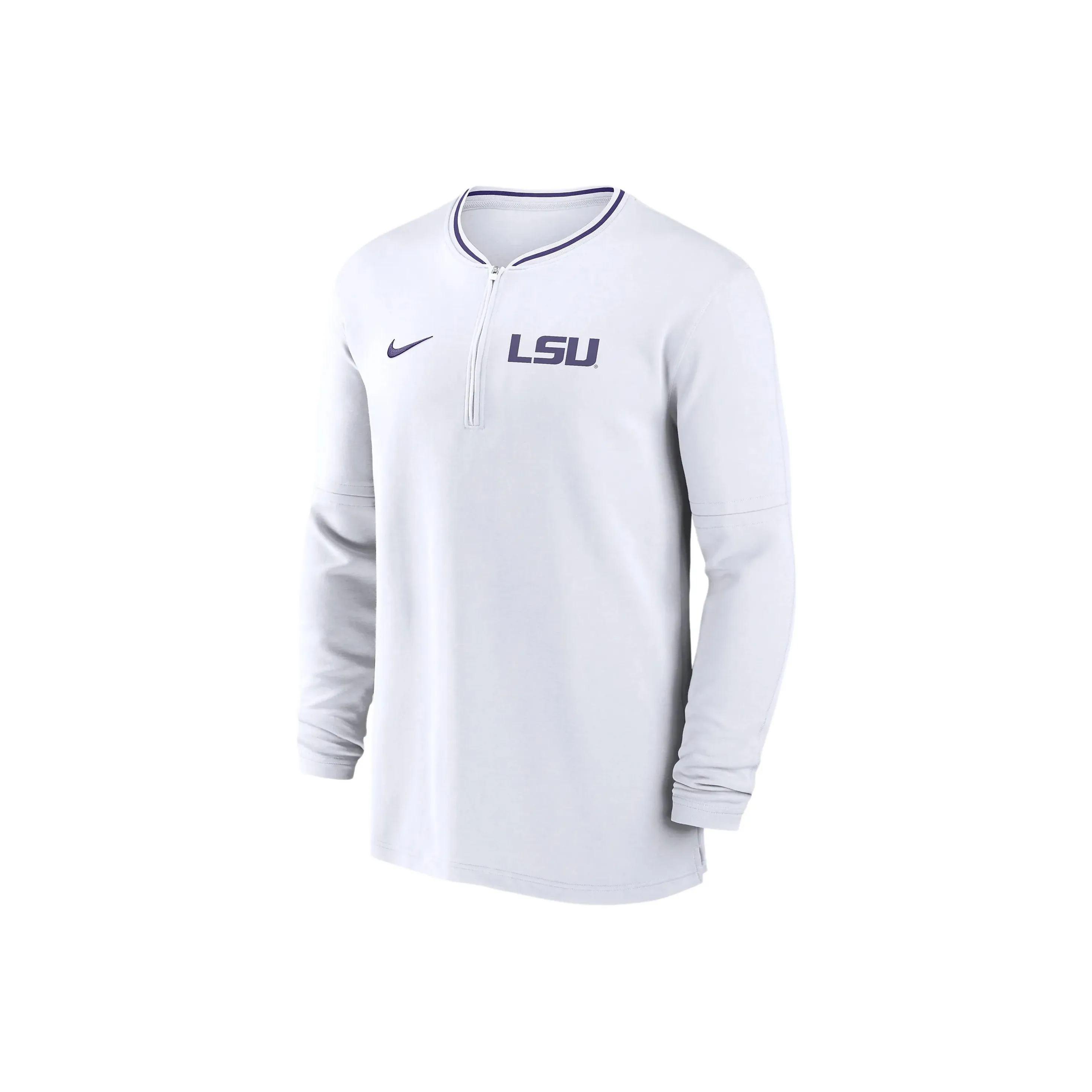 Nike Lsu Tigers Sideline Coach Men's Nike Dri FIT College 1/2 Zip Long Sleeve Top