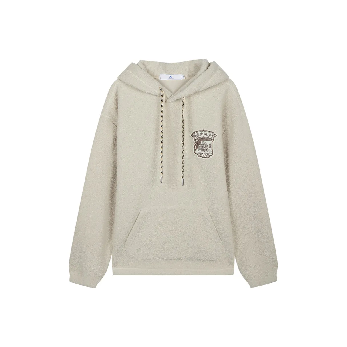 Fun С капюшоном Свободный крой Толстовка Унисекс Экрю