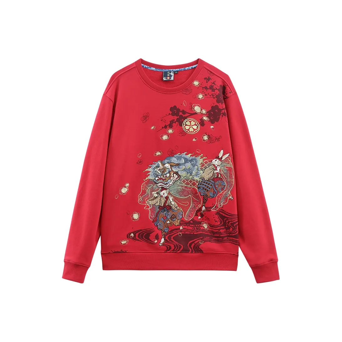 ONIARAI Круглый вырез Стандартный Свитшот Весенний Осенний Мужской Красный