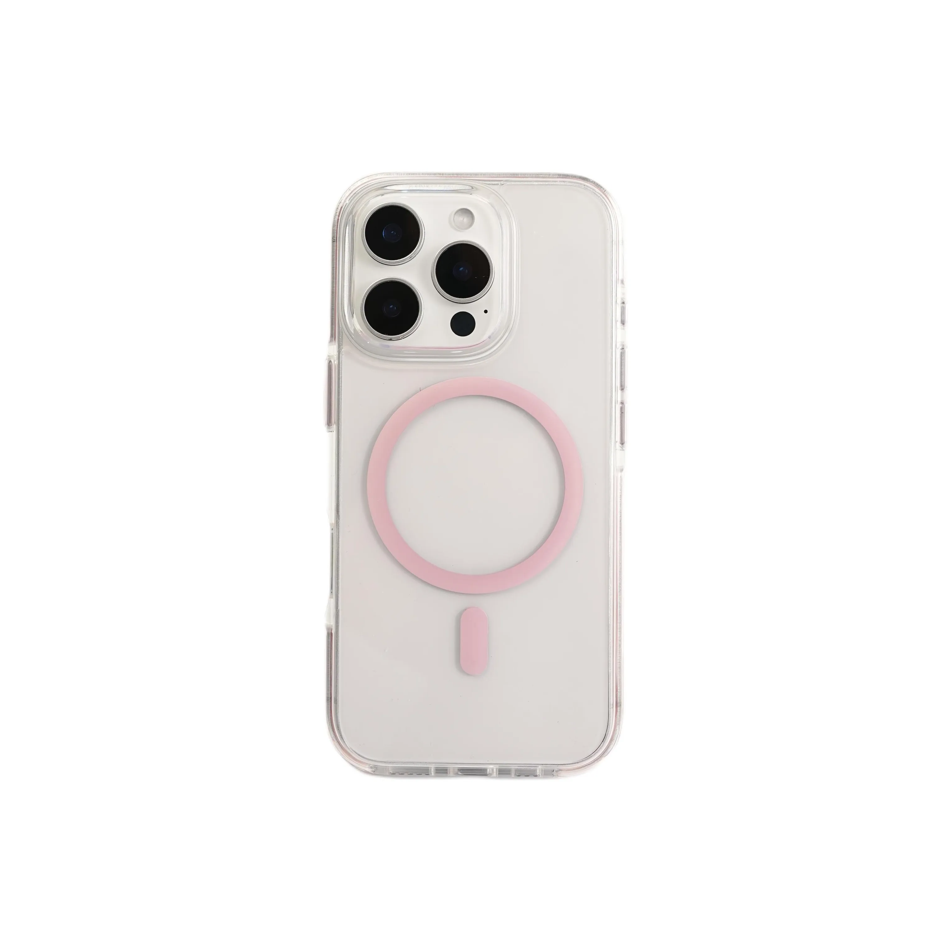 Wei Xin Acrylic Material Pink Transparent Magnetic Phone Cases Compatible With IPhone 16/15 Pro Max/Apple 13/14 Pro/Max