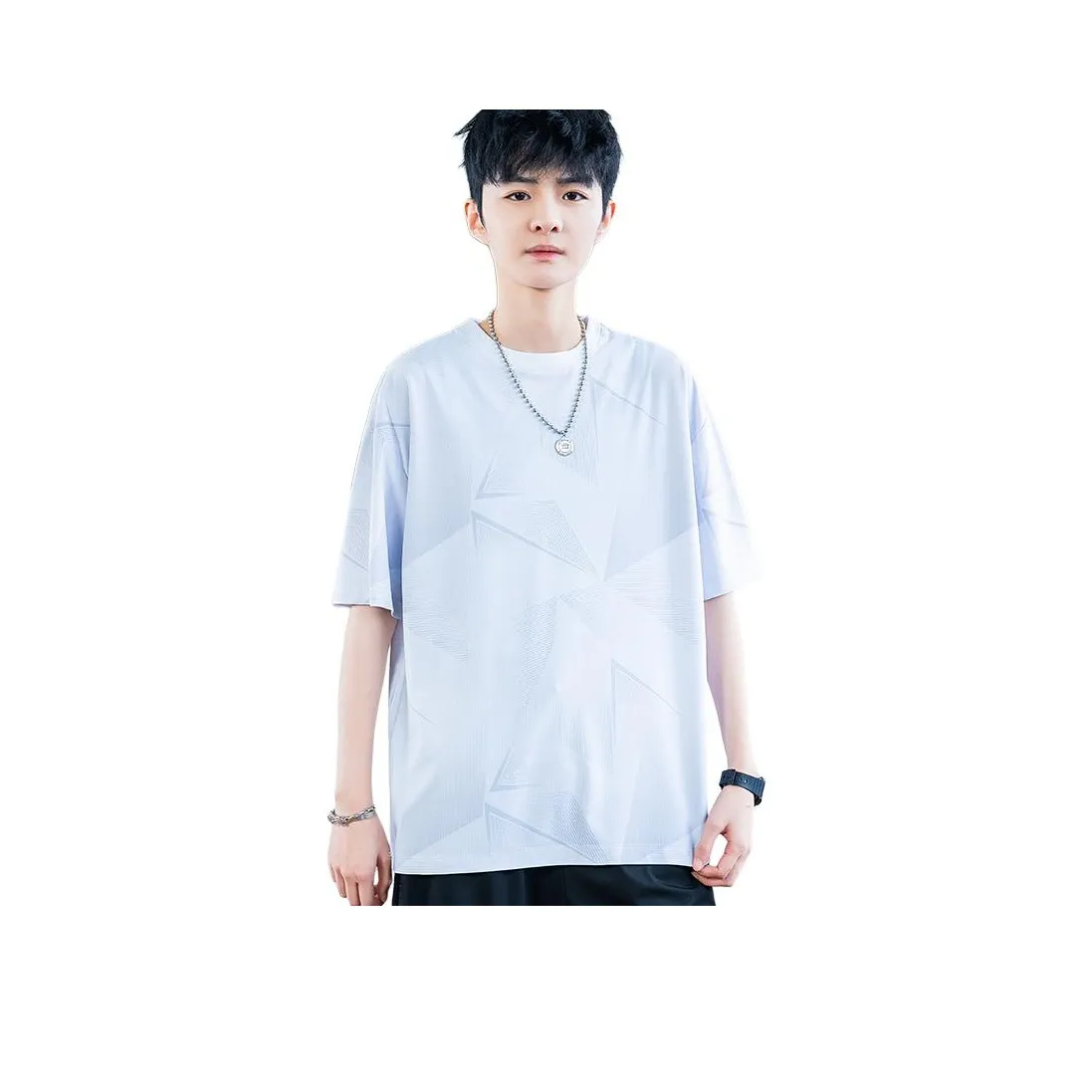 ANISAN Лето T-рубашка Ice Silk Quick Dry Топ Мужской