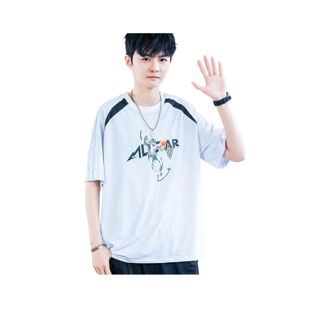 ANISAN Лето Ice Silk T-Рубашка Быстросохнущая COOLING SHORT с рукавами Мужская