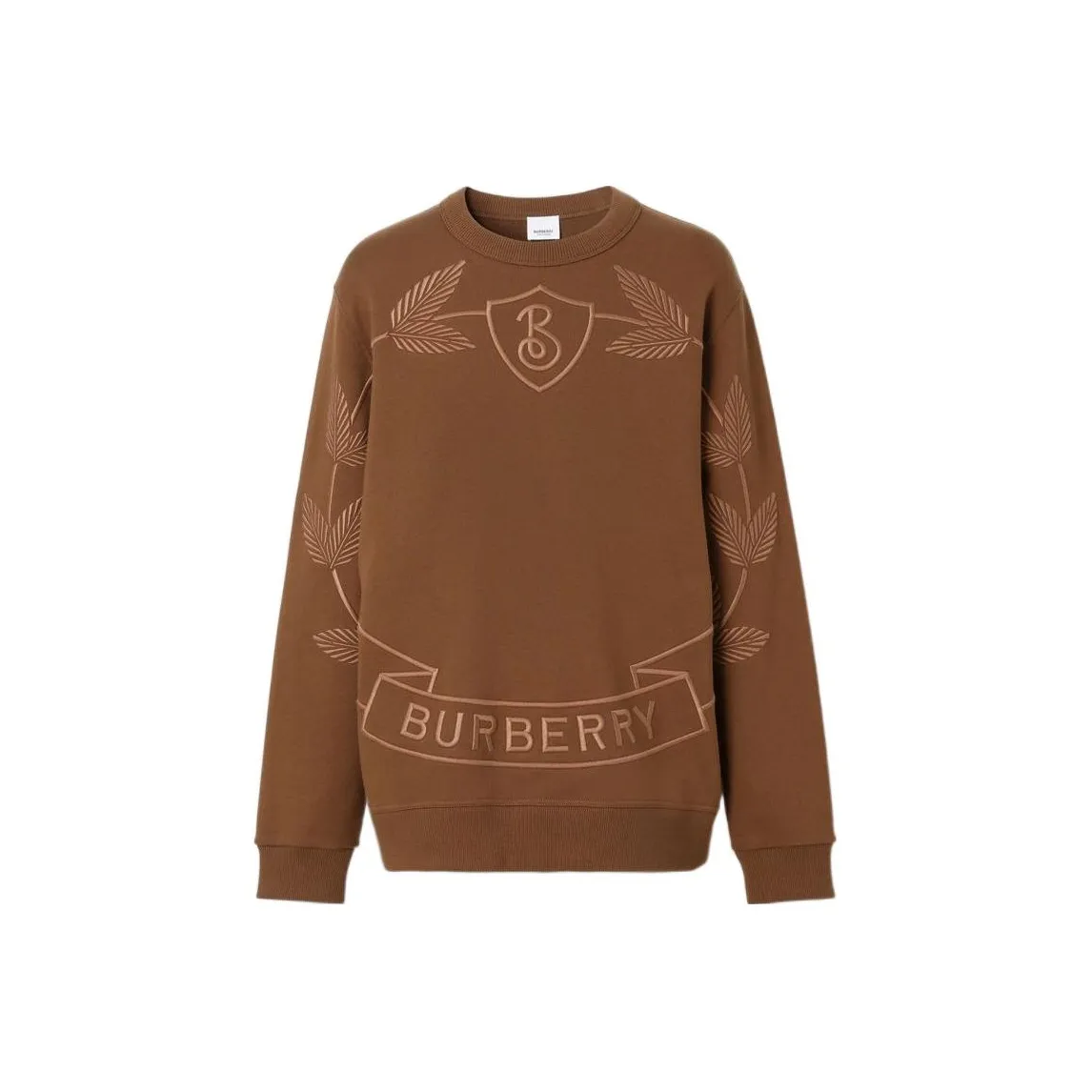 Burberry Embroidered Oak Leaf Crest Cotton Sweatshirt