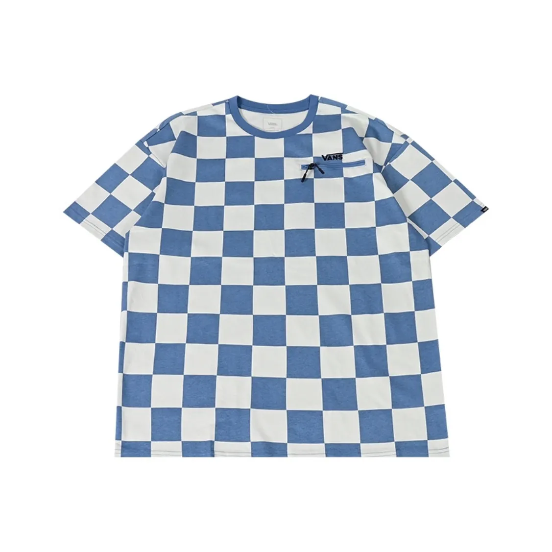 VANS T-Shirt Мужской Синий Шахматный Узор