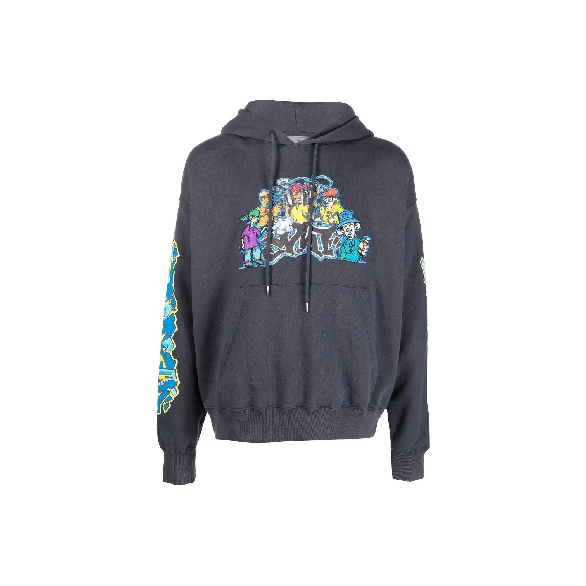 OFF WHITE Graphic Printed Drawstring Hoodie
