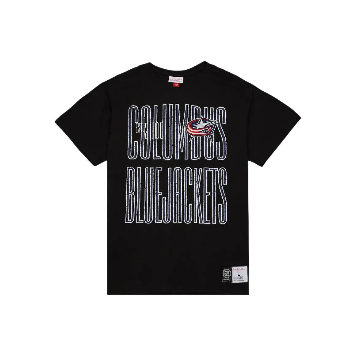 Mitchell & Ness x NHL Columbus Blue Jackets Team OG Premium T Shirt Men's Black