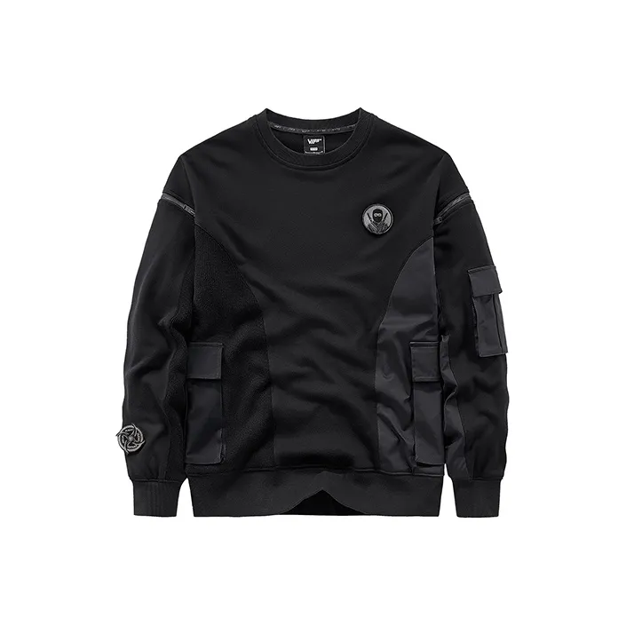 VIP Crew Neck Loose Fit Plus Size Sweatshirt Unisex Black