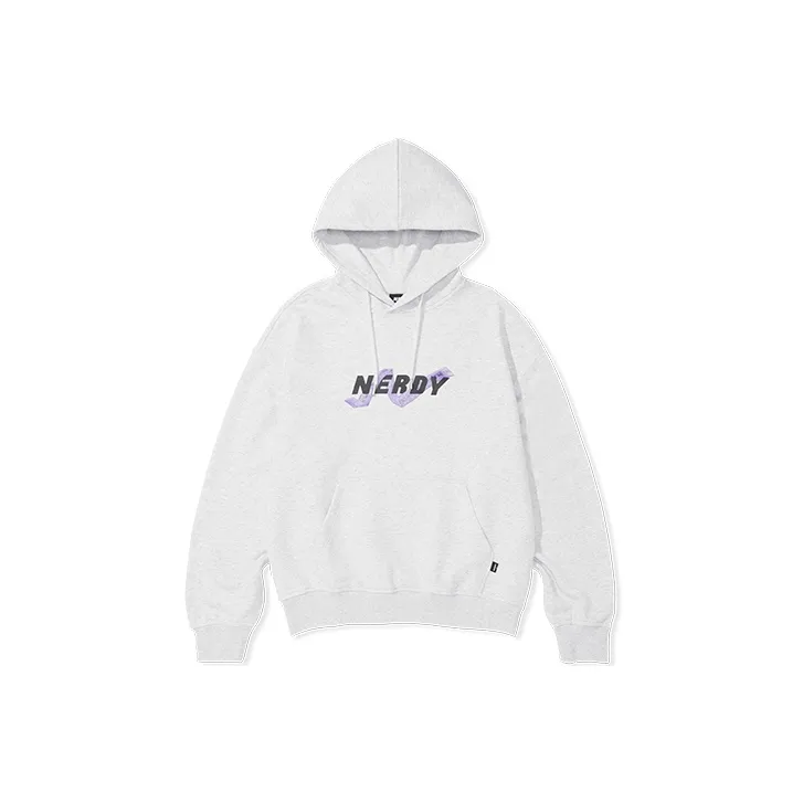 NERDY С капюшоном свободный крой свитшот унисекс серый белый