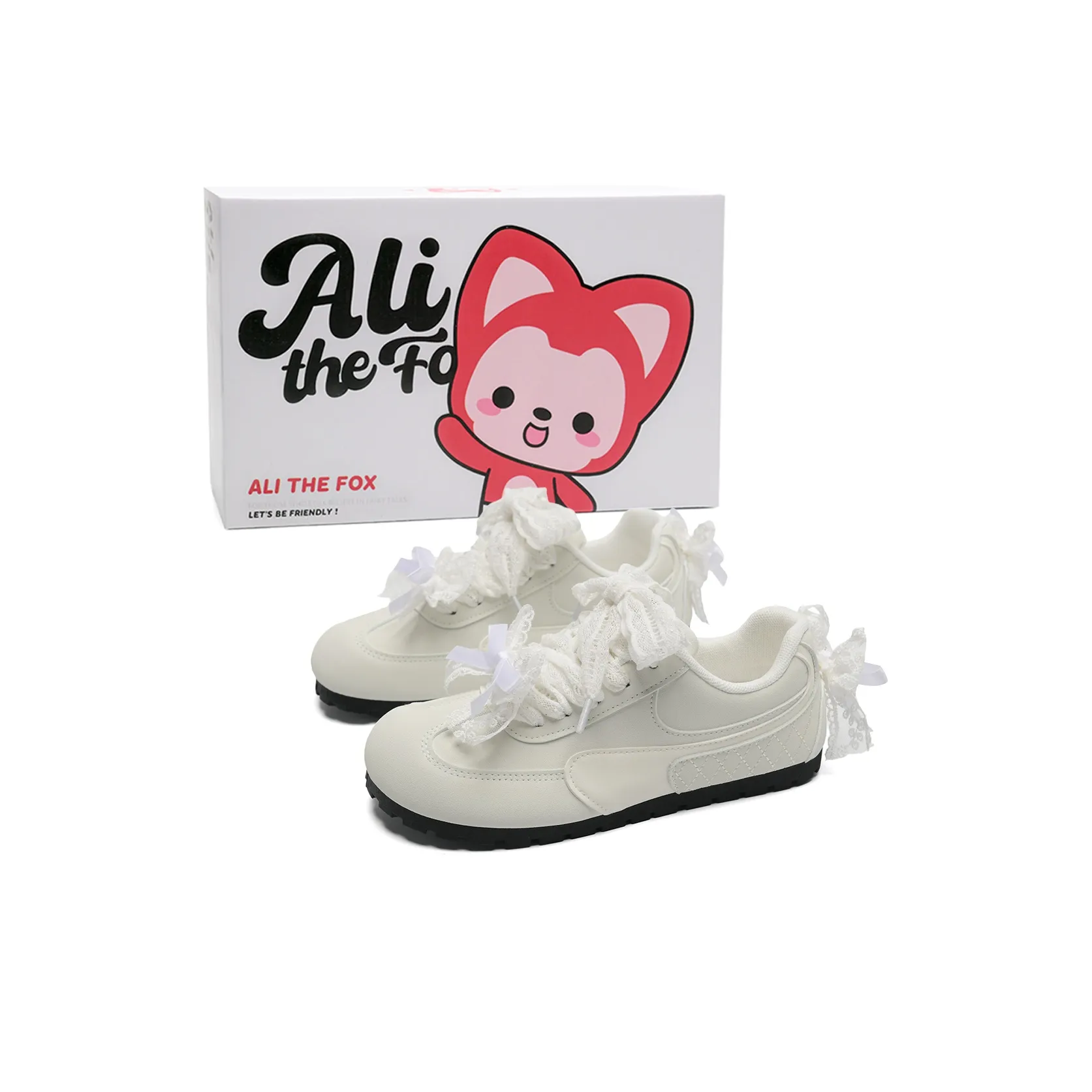 Али Тх Фокс Slip-Resistant Низкий Топ Casual Женский Экрю