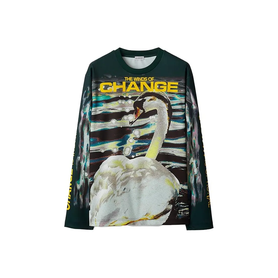Burberry Swan print Long sleeved T shirt