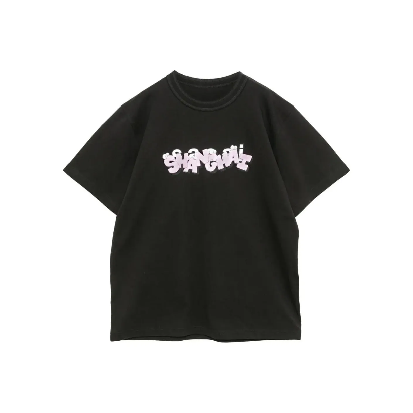 Sacai Kaws Collaboration Черная Унисекс Футболка