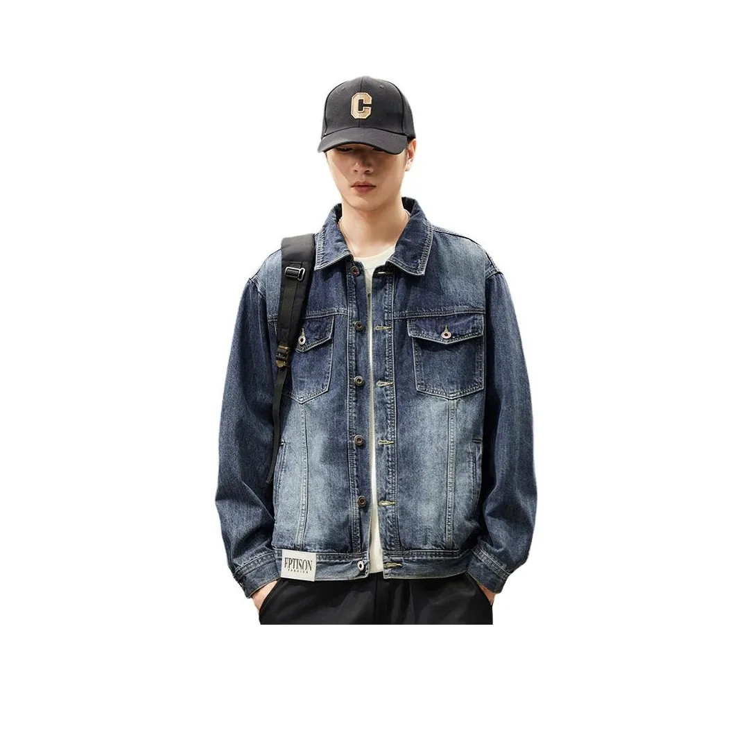 EPTISON Denim Jacket Unisex Washed Gray Blue