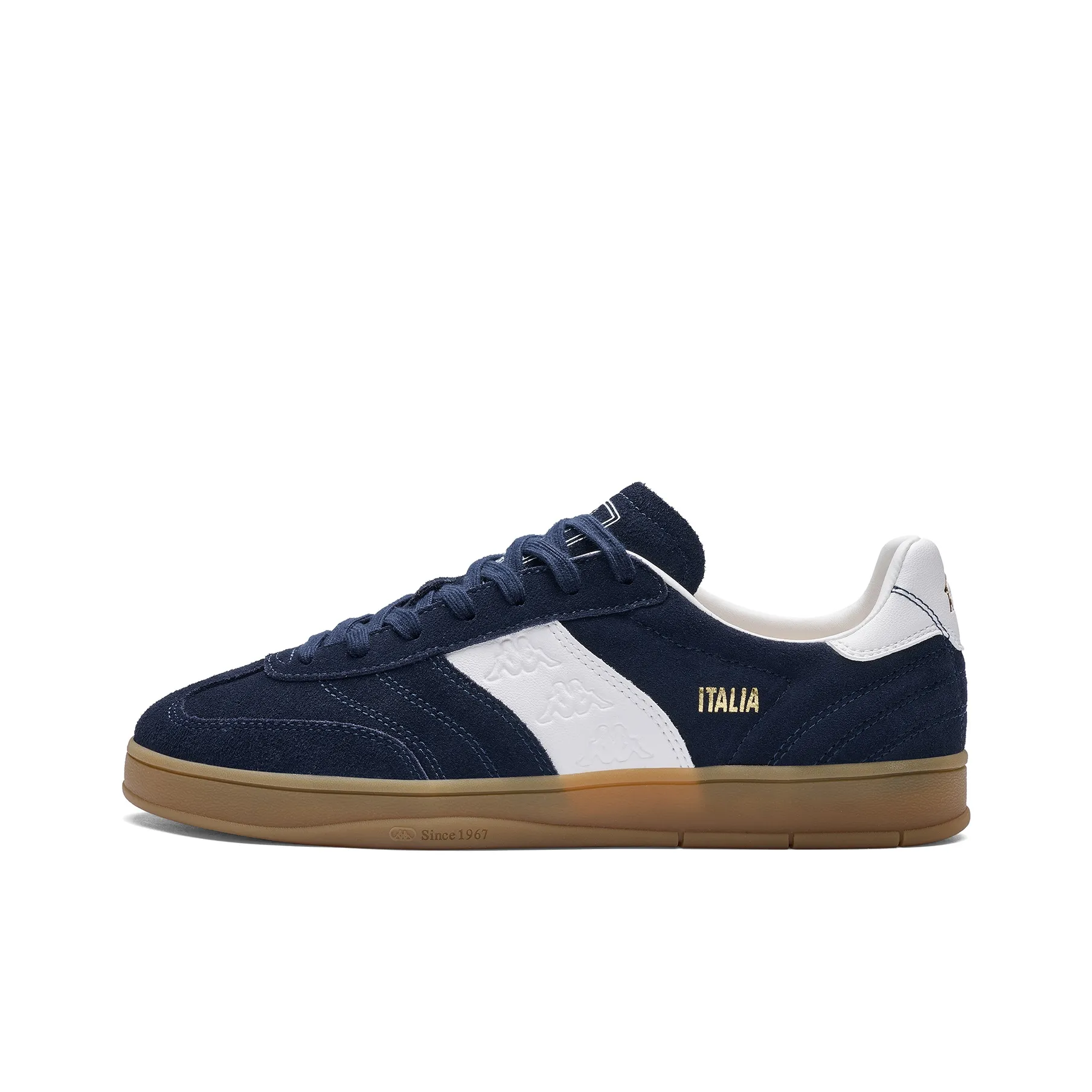 KAPPA Vintage Collection Спина к Спине Противоскользящий Устойчивый к Износу Низкий Топ Немецкие армейские кроссовки Унисекс Синий Белый