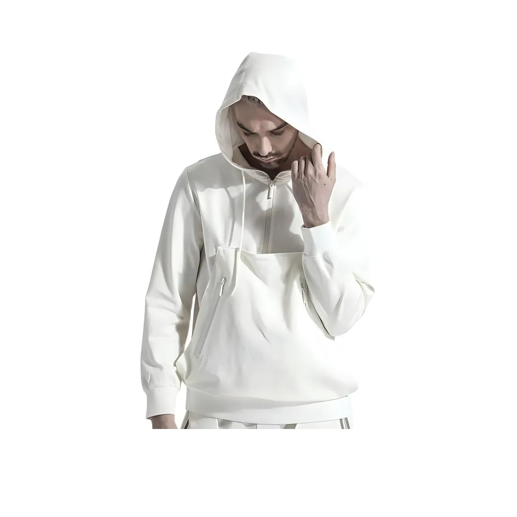 NORVINCY Спущенное плечо Стиль Молния Полуоткрытая Планка Повседневный свитшот Унисекс