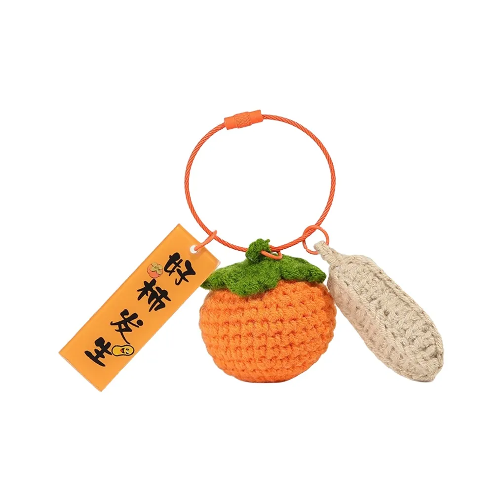 FKOFR Ручная ткань вязаная Хурма Арахисовый Ruyi Брелок Кукла Плюшевая Подвеска 10 см Высота