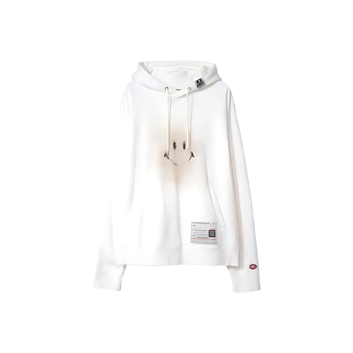 MIHARA YASUHIRO Smily Face Printed Hoodie Sweatshirt Men's White