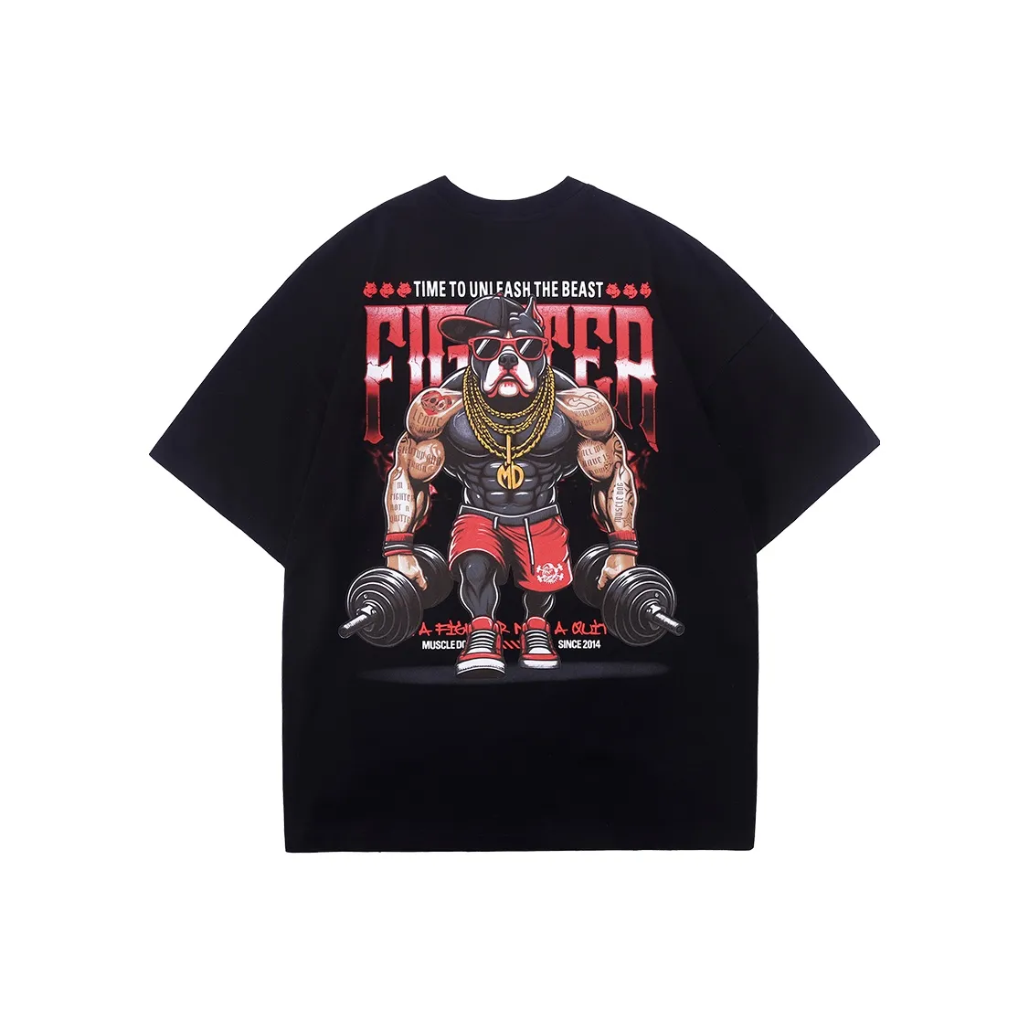 Muscle Dog T Shirts Men's Black