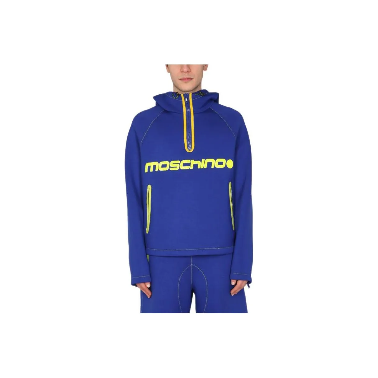 MOSCHINO Logo Print Half Zipped Hoodie
