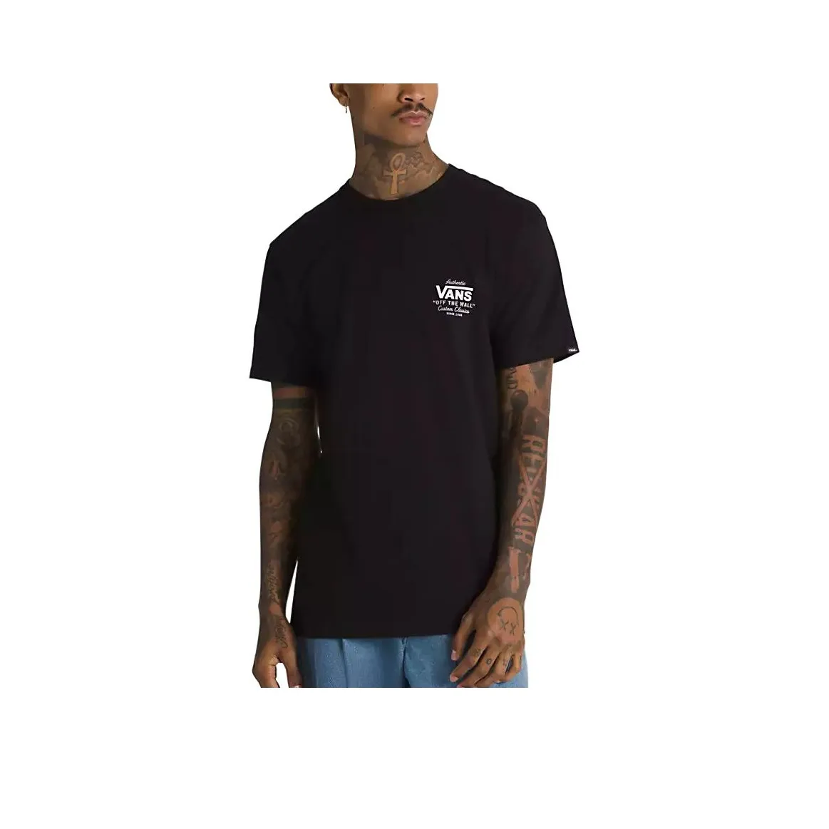 Vans Holder St Classic T-Shirts Men Black/Lavender Mist