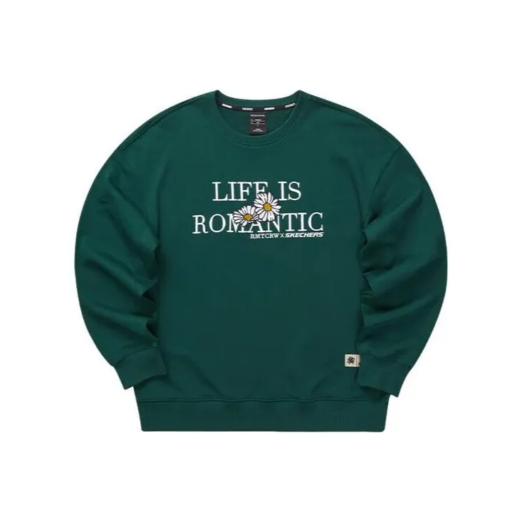 Skechers X ROMANTIC CROWN Co Бренд Серия Толстовка Унисекс Желтый Сосновый зеленый