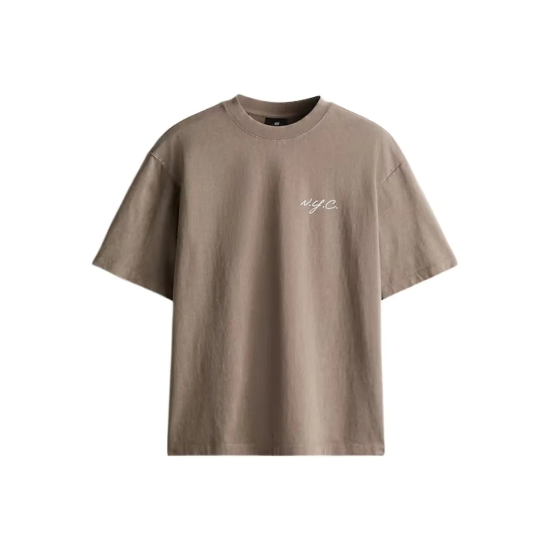 H&M T Shirts Men Dark Beige