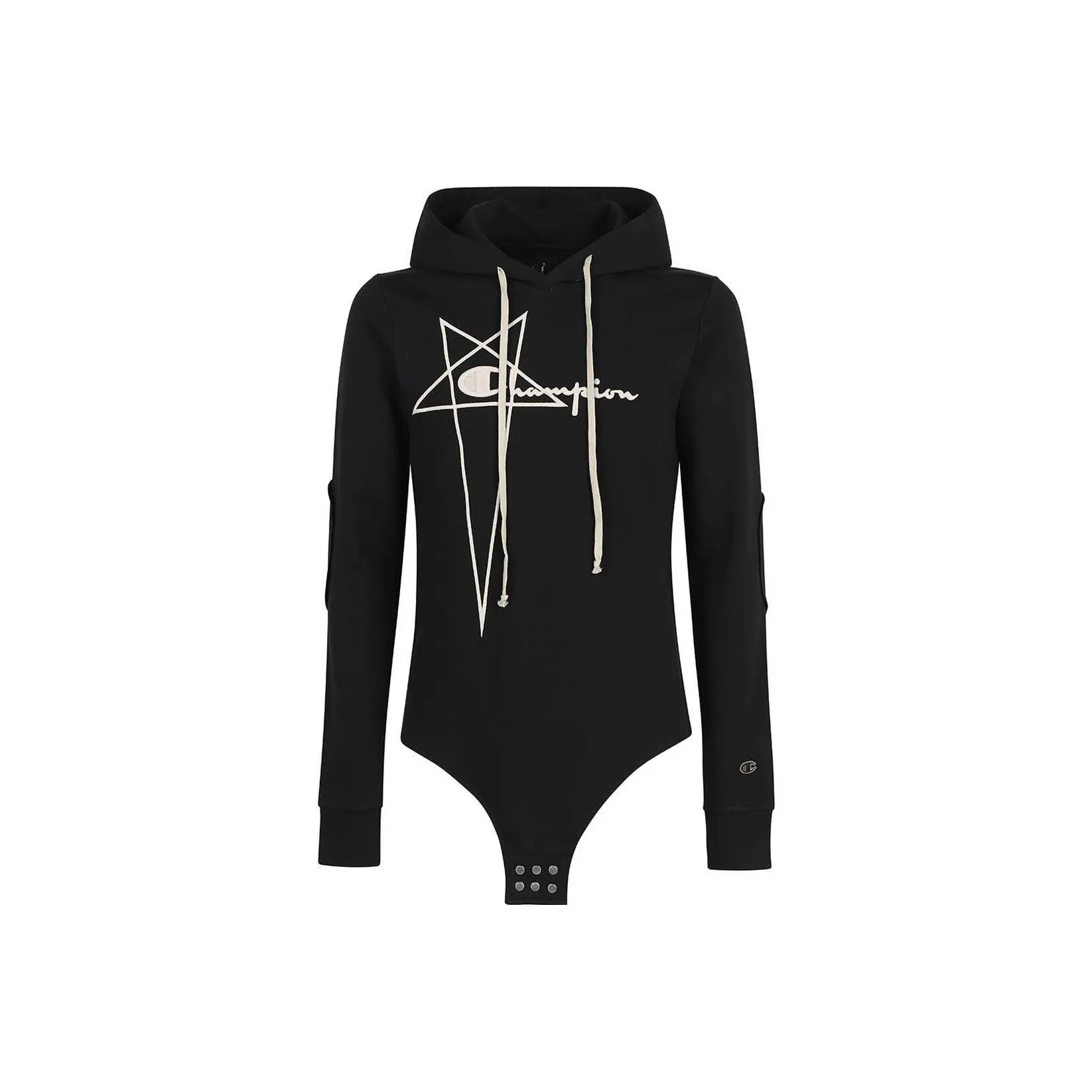 RICK OWENS X Champion Logo embroidery Cotton Hoodie