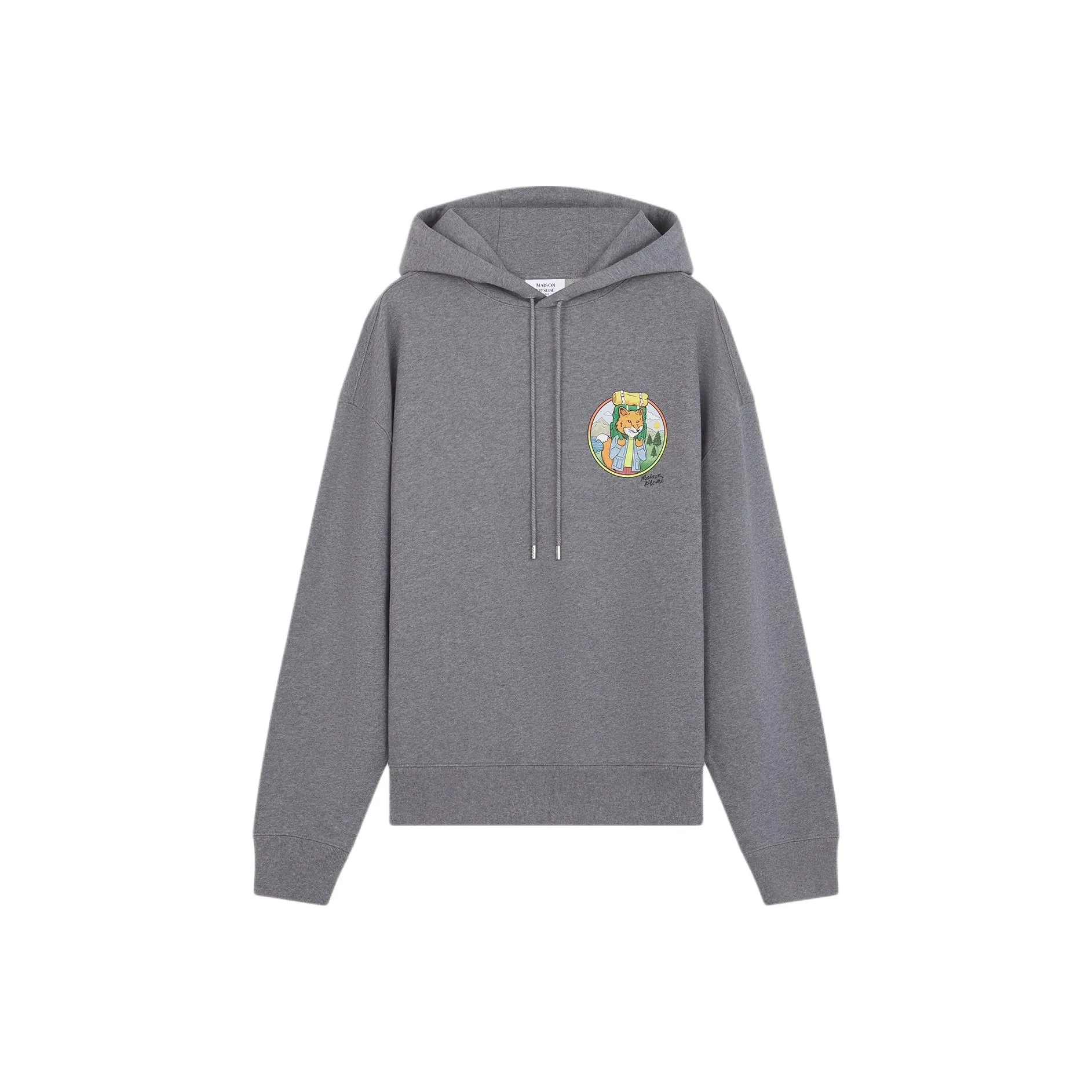 Maison Kitsune Rambling Fox Printed Drawstring Hoodie