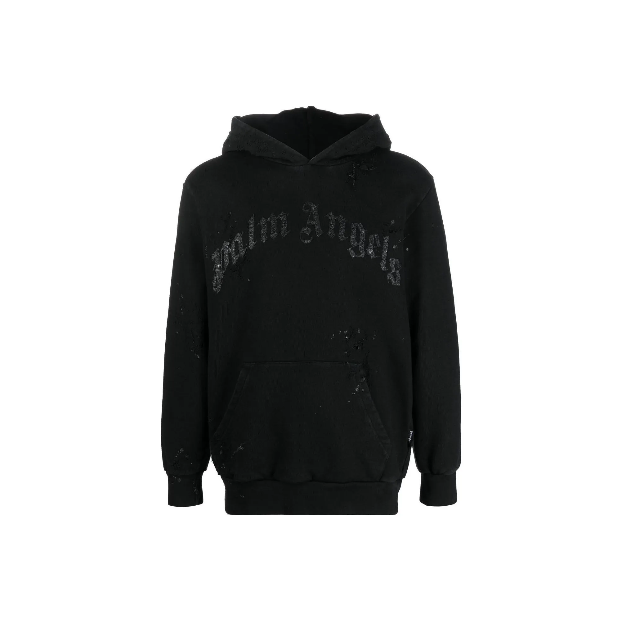 PALM ANGELS Gd Glittered Logo Hoody 'Black'