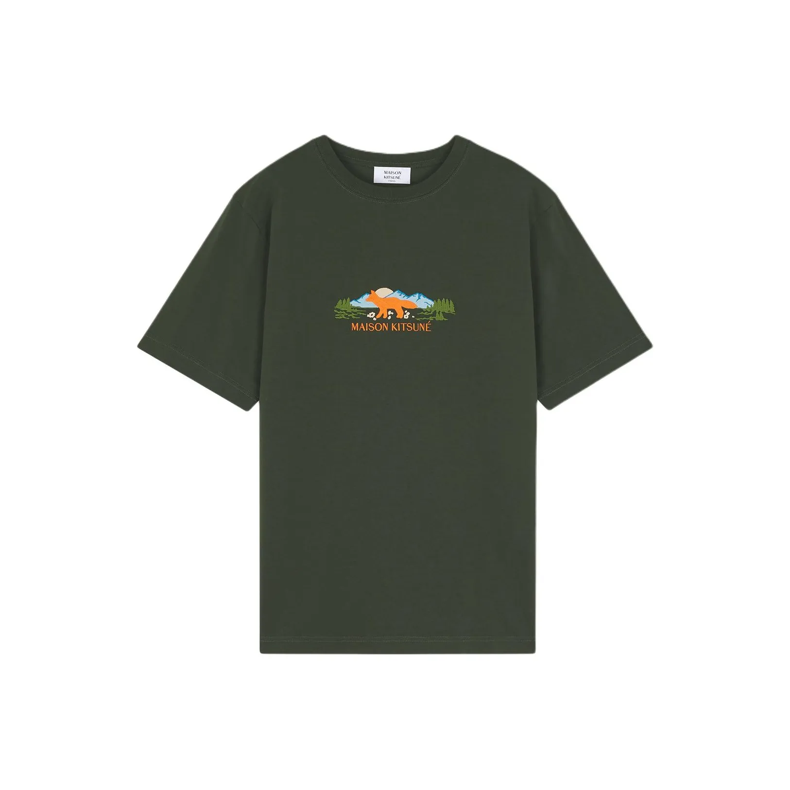 Maison Kitsune FW24 T Рубашка Мужская Зеленая