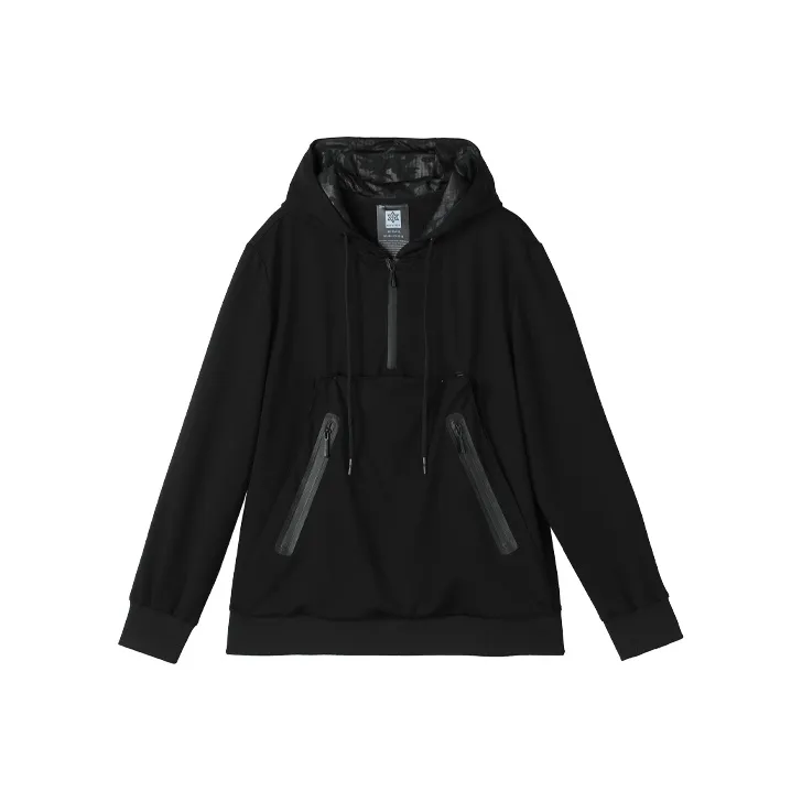 NORVINCY Off The Shoulder Zip Closure Semi Open Front Casual Sweatshirt Unisex