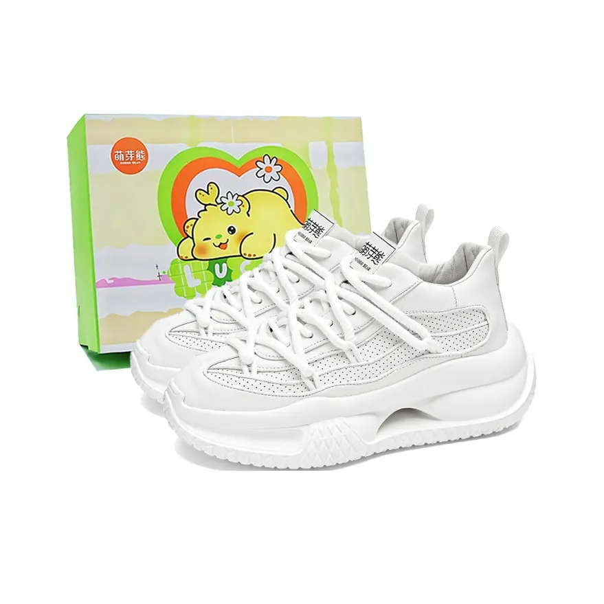 Budding Bear Slip-resistant Abrasion-resistant Lightweight Увеличивающий высоту Низкий Топ Тяжелая подошва Мужские Кроссовки Коробка