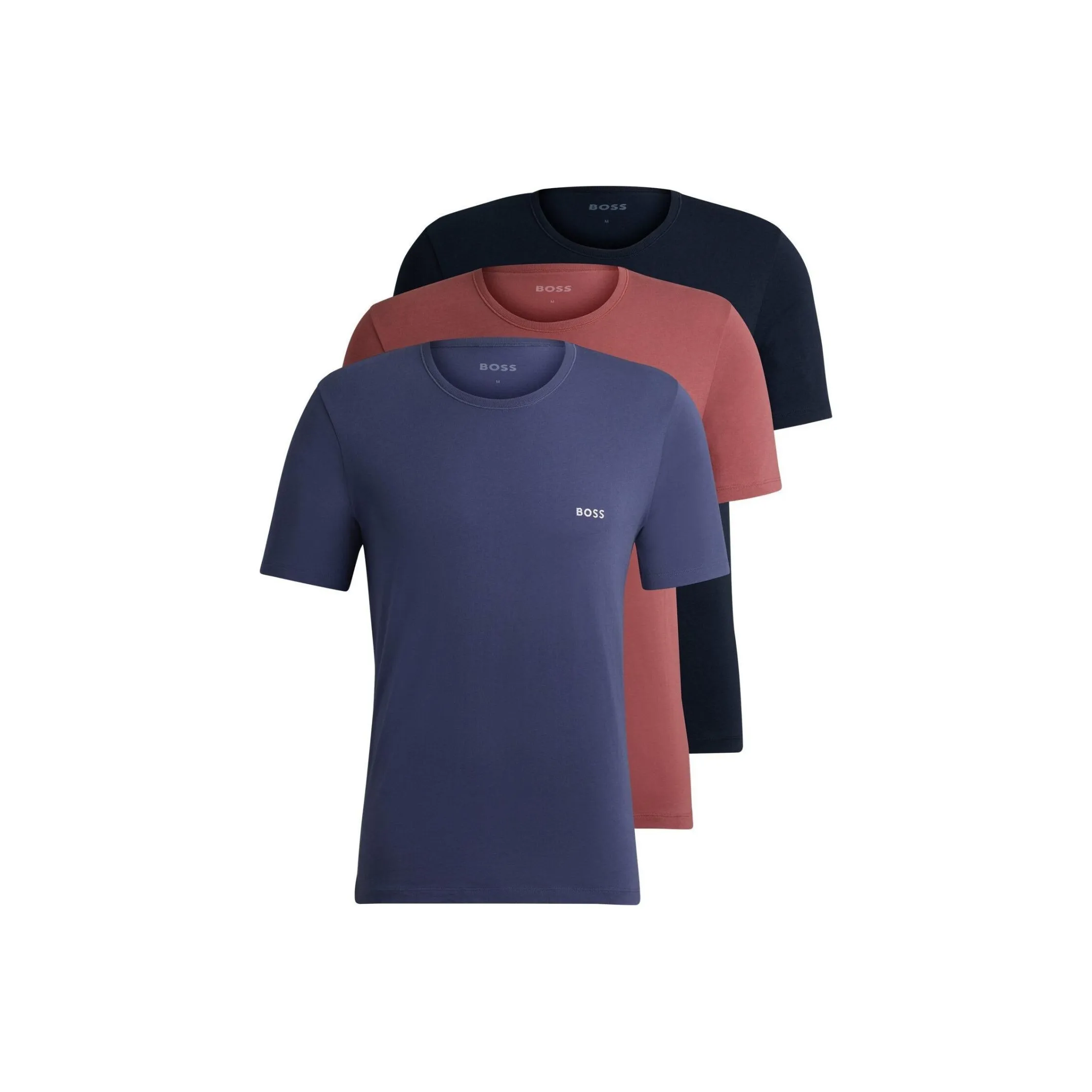 HUGO BOSS T Shirts Men's 3 Pack Blue+Brown+Navy Blue