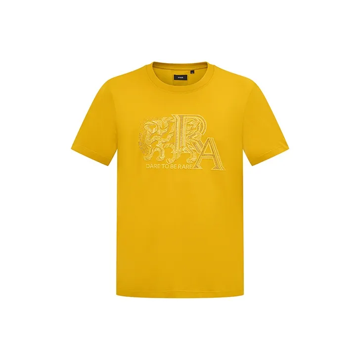 RARE Короткий рукав T-рубашки Мужской Желтый