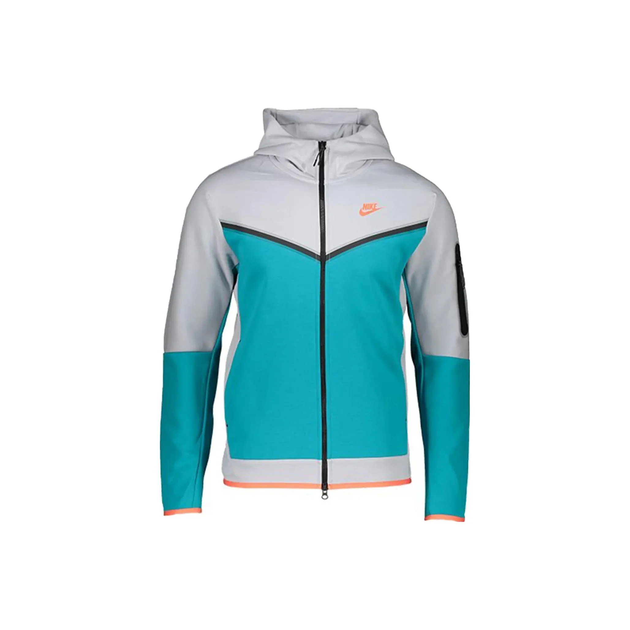 Nike Sportswear Tech Fleece Full Zip Hoodie Grey/Light Blue/Orange/Black