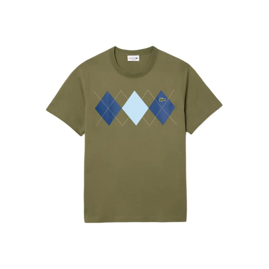 LACOSTE Argyle print Cotton T shirt
