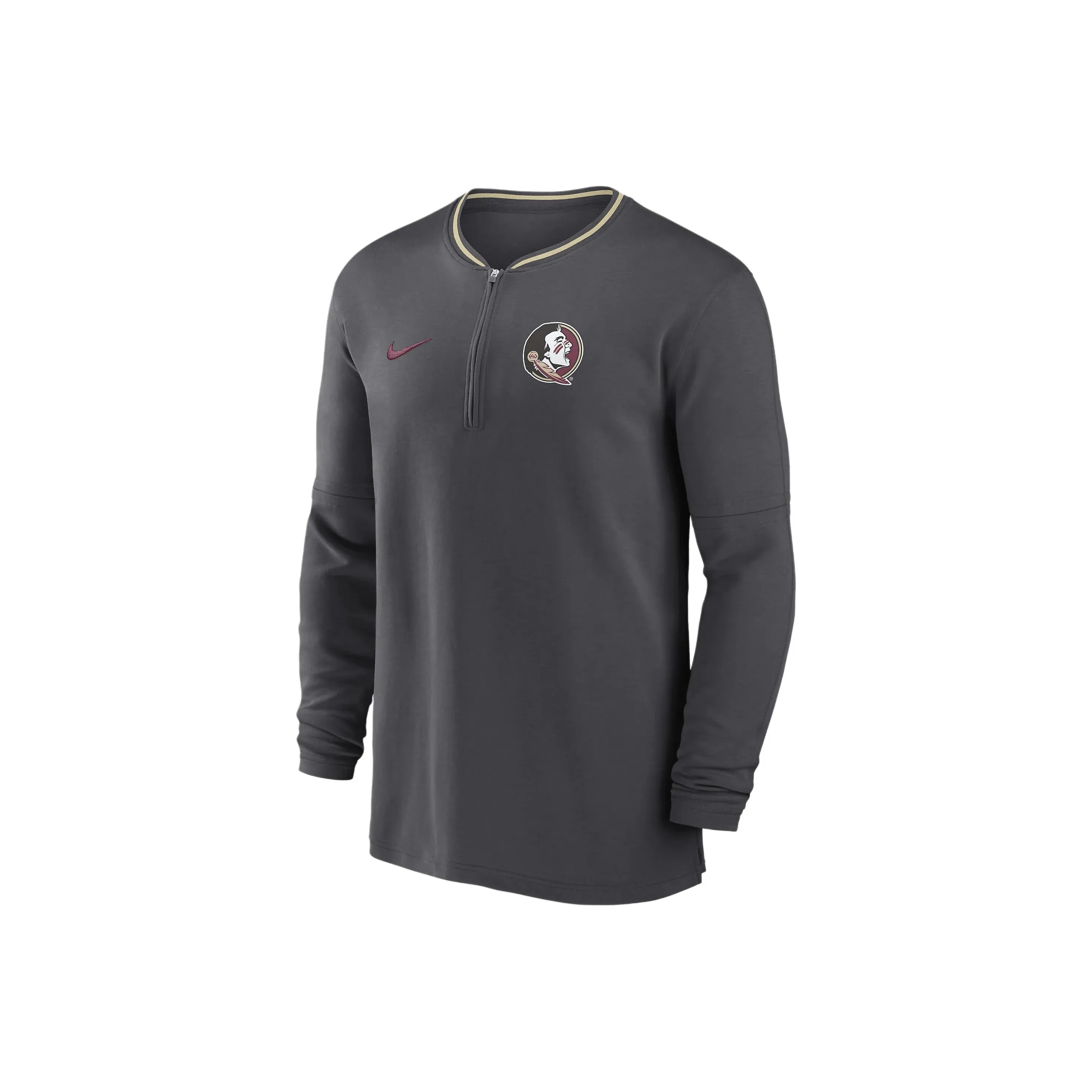Nike Florida State Seminoles Sideline Coach Men's Nike Dri FIT College 1/2 Zip Long Sleeve Top