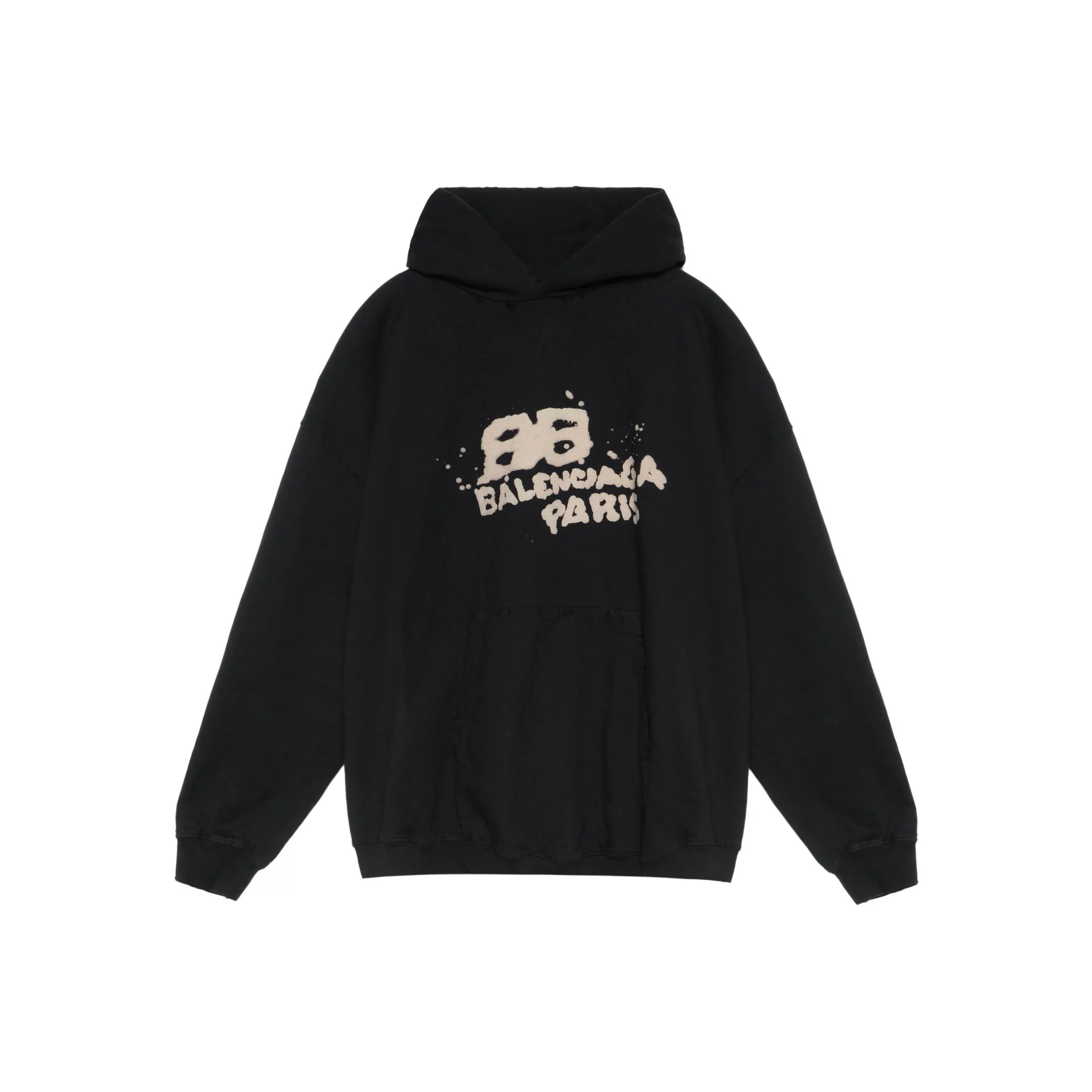 Balenciaga Large Fit Hand Drawn Bb Icon Hoodie