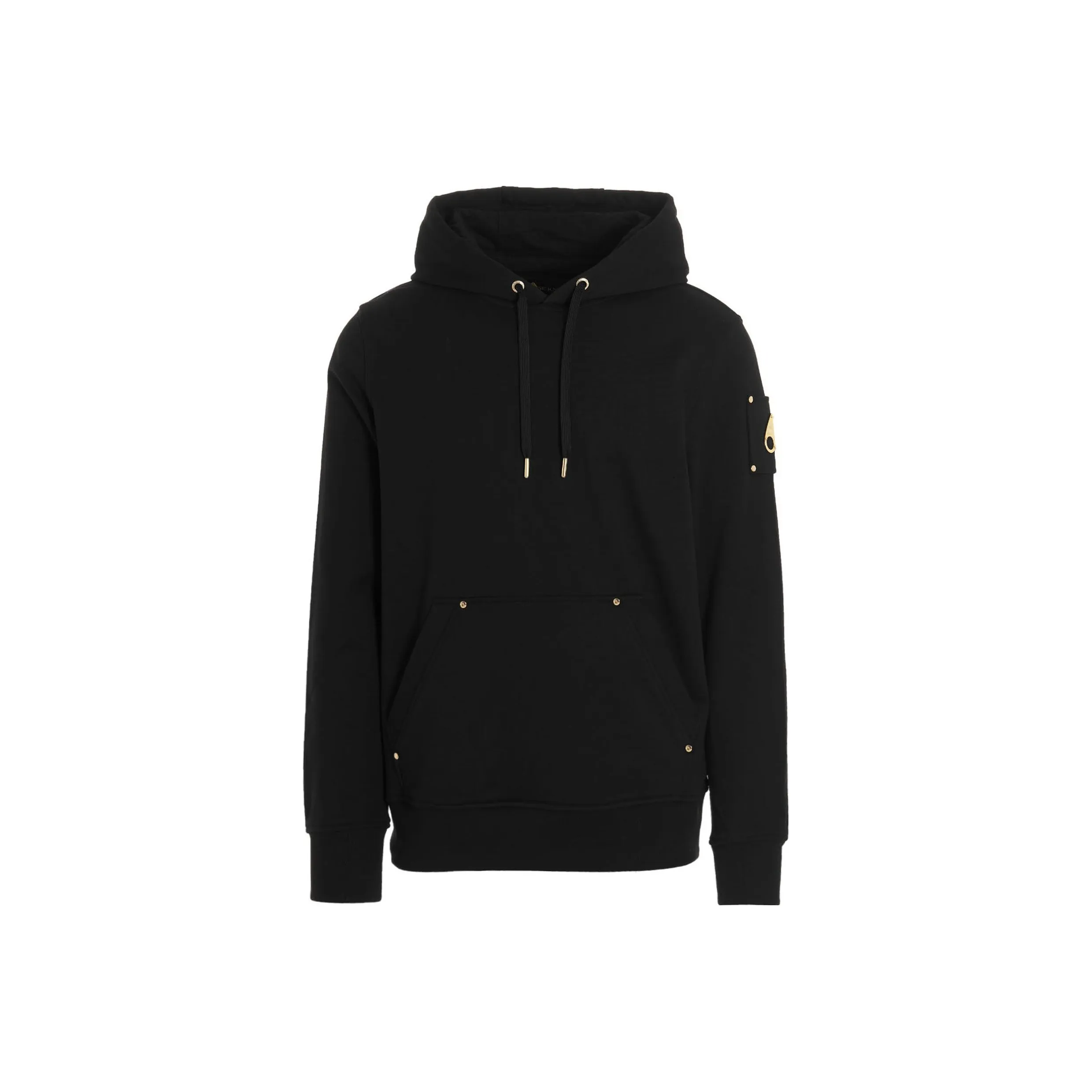 Moose Knuckles Logo Plaque Drawstring Hoodie