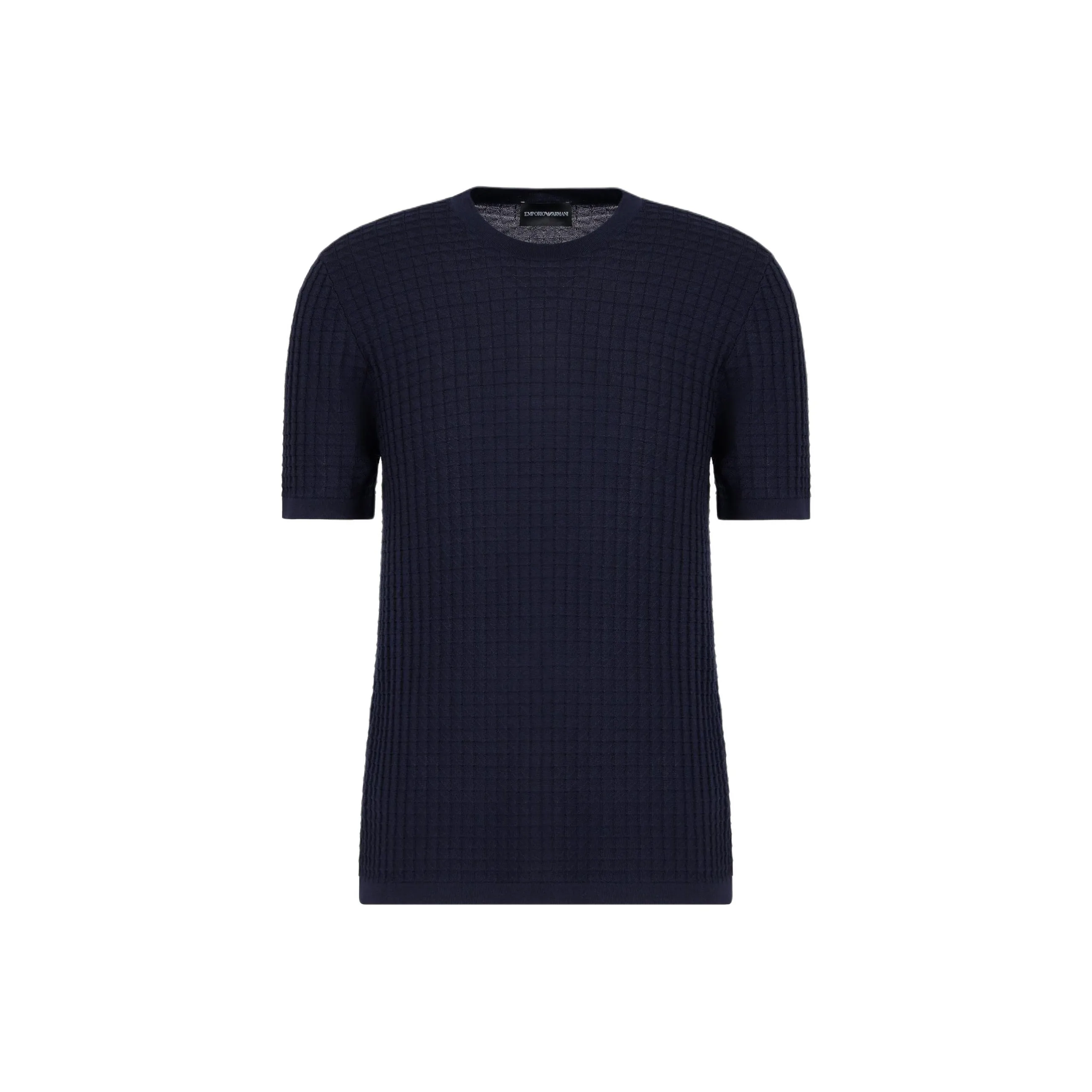 EMPORIO ARMANI Wool And Lyocell blend Jumper In A Tuck Stitch