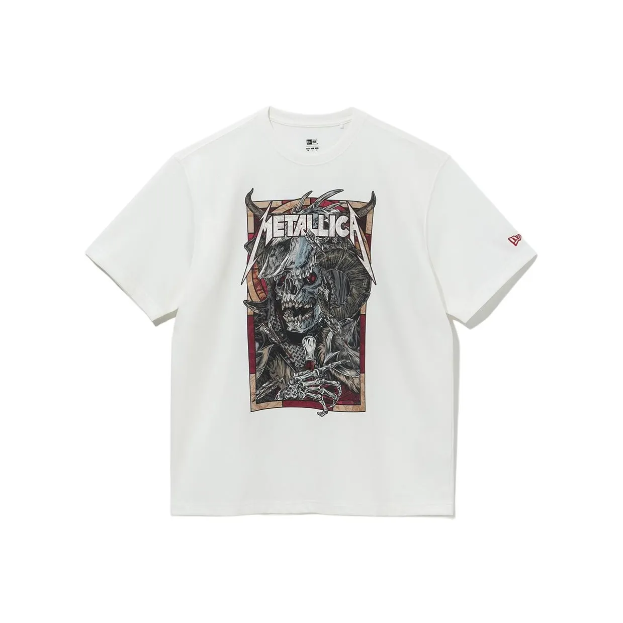 New Era x Metallica T Shirt Unisex Gray White