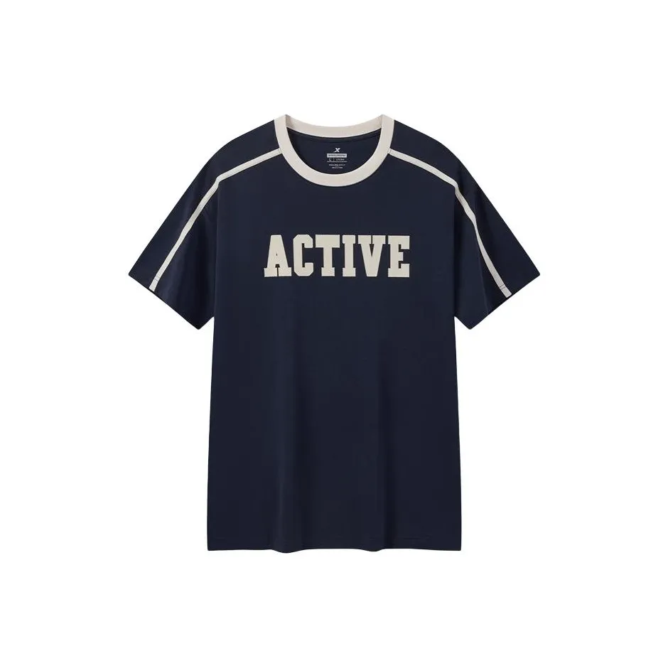 XTEP Vitality Series T Shirt Unisex Guanyu Blue/Tofu Skin
