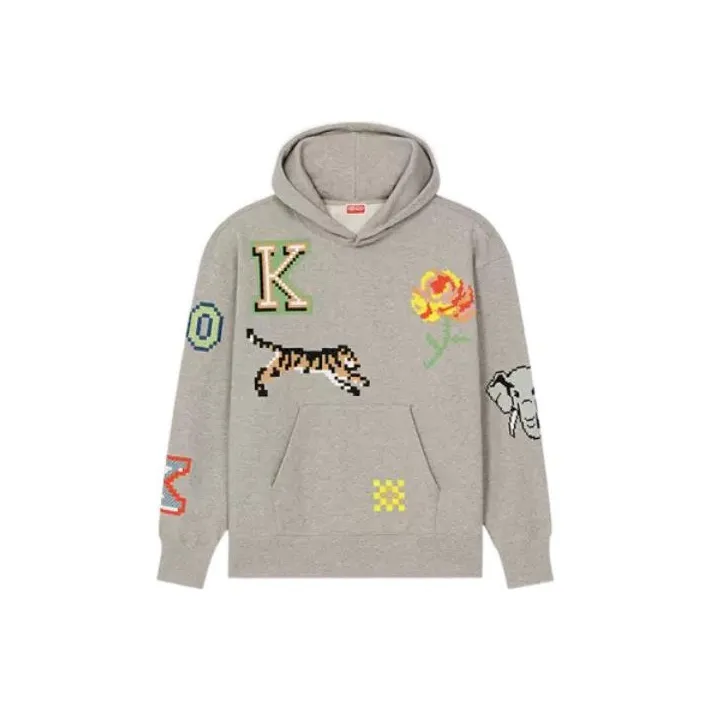 Kenzo X Nigo SS23 Collection KENZO Pixel Style Collection Толстовка Мужской Pearl Gray