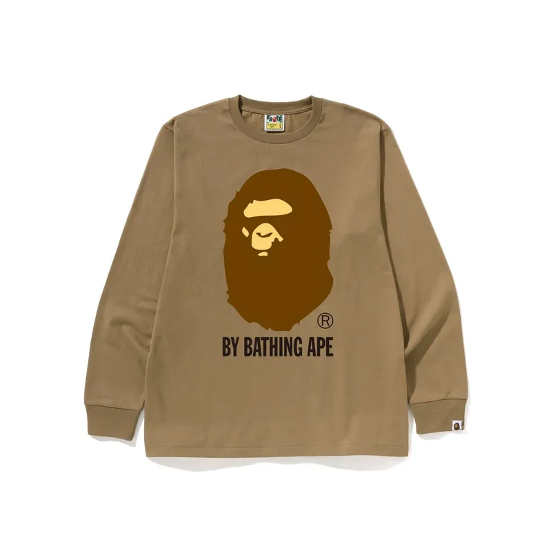 A BATHING APE Обезьяна Голова Принт с буквами Длинный рукав Т-рубашка Мужская