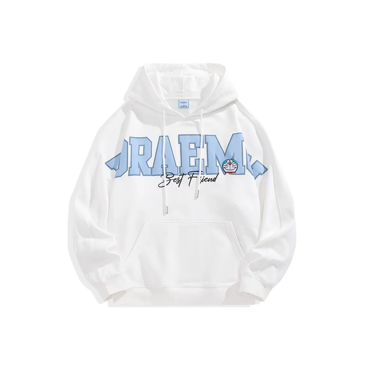 DoraemonA С капюшоном свободный крой большой размер худи весна-осень унисекс белый